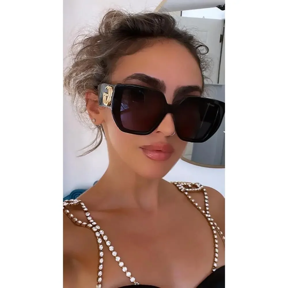 NEW Gucci GG0956S Black Marmont Oversized Sunglasses
